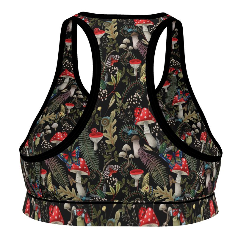 Sports Bralette | Mushrooms and Butterflies