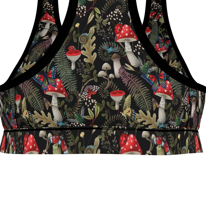 Sports Bralette | Mushrooms and Butterflies
