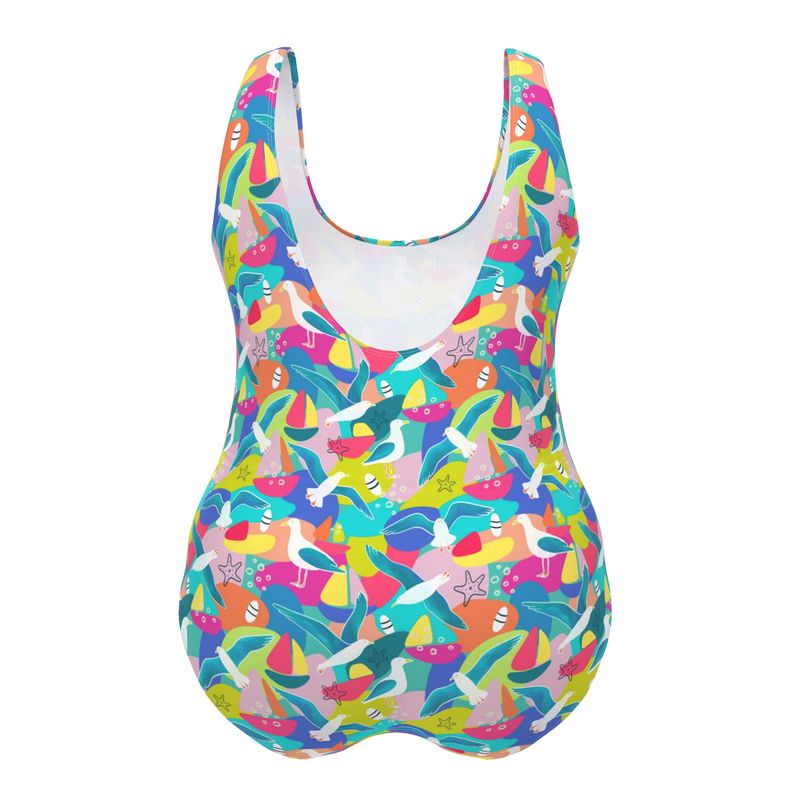 Designer Swimsuit | Summer Seagulls | UK Made