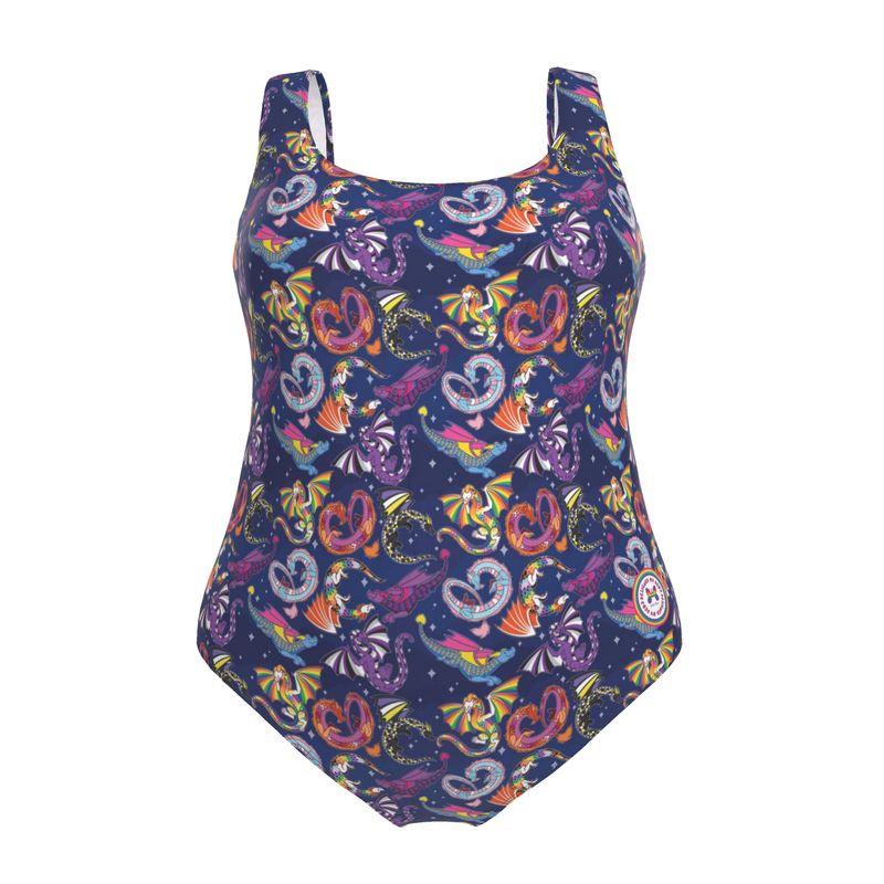 Handmade Swimsuit | Full coverage | Pride Dragons | UK Made