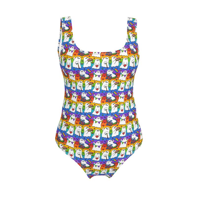 Handmade UK Swimsuit | Sizes 2XS to 7XL | Pride Ghosts | Customise Your Swimsuit