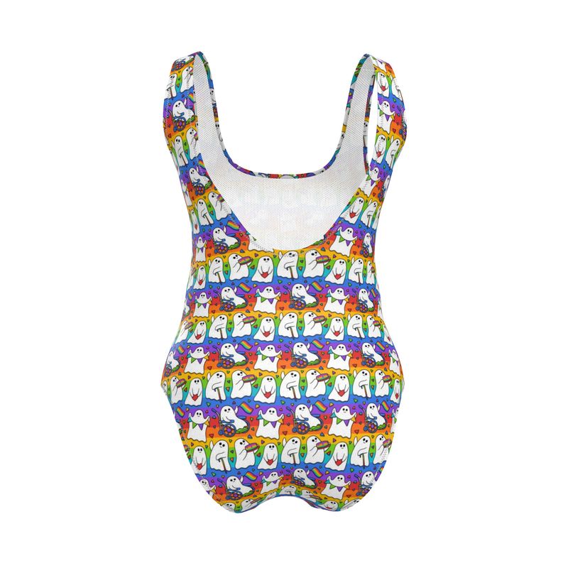 Handmade UK Swimsuit | Sizes 2XS to 7XL | Pride Ghosts | Customise Your Swimsuit