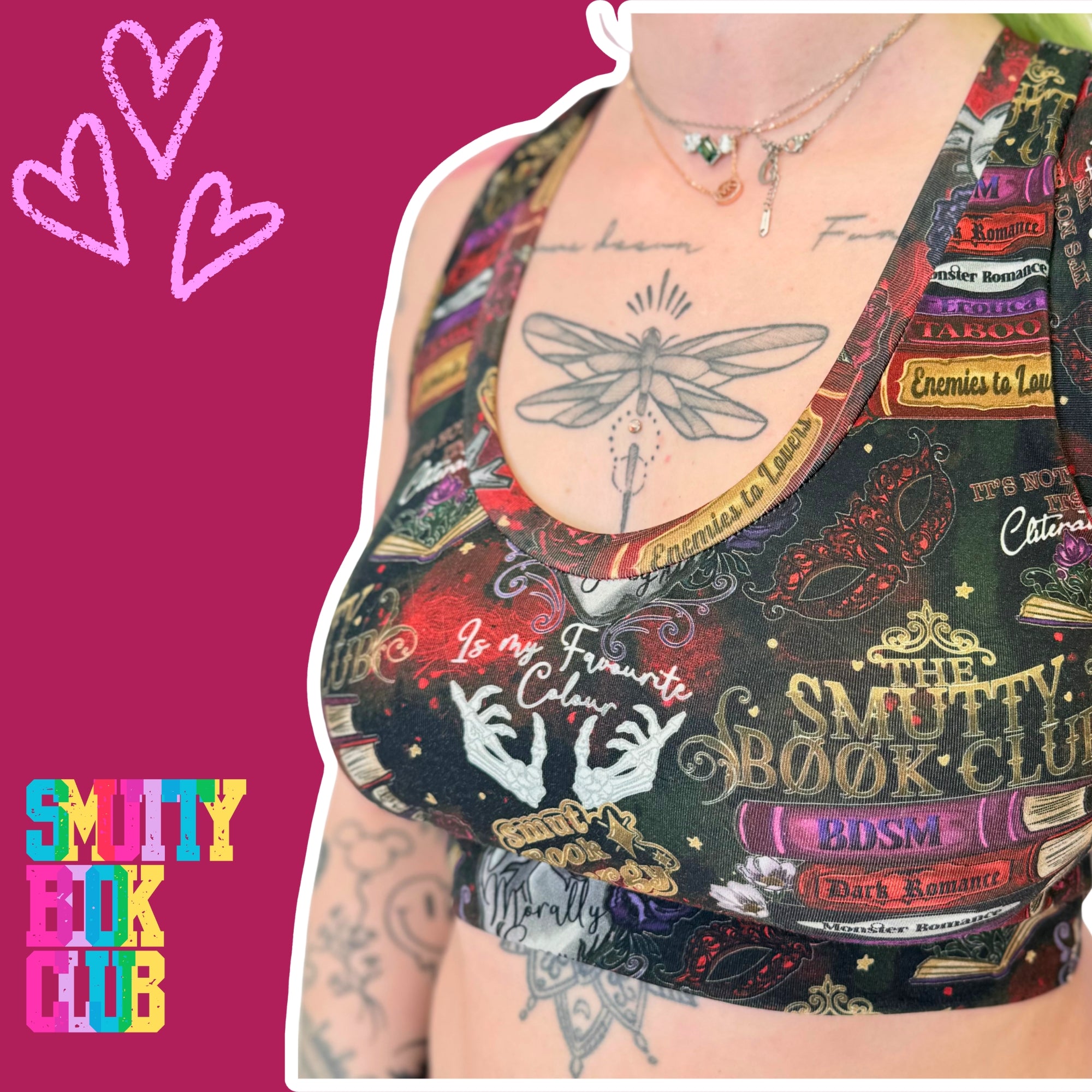 Wilde Mode Comfort Bralette | Smut Readers Book Print | Organic Cotton