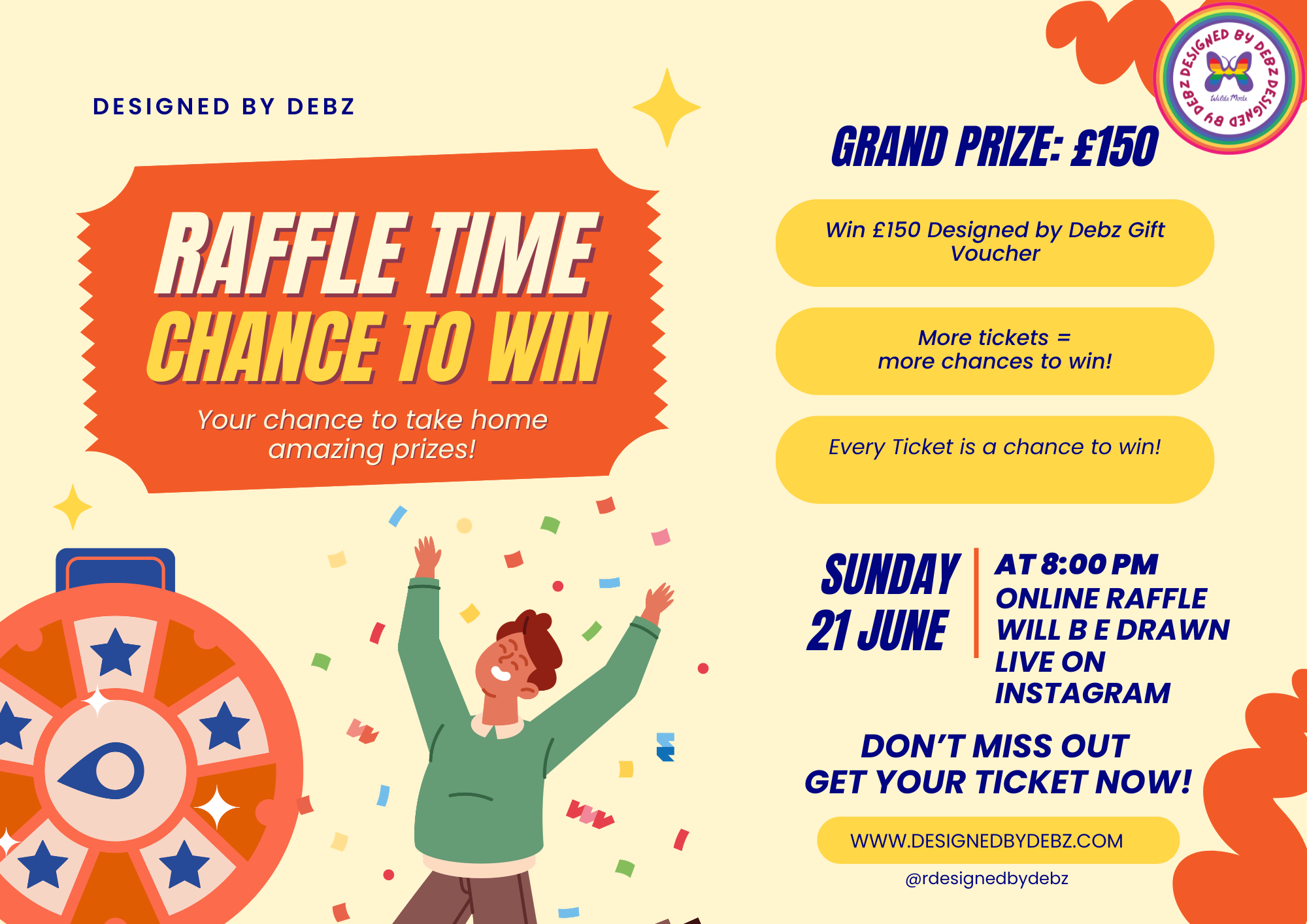 Designed by Debz Raffle Ticket – Chance to Win a £150 Gift Voucher!