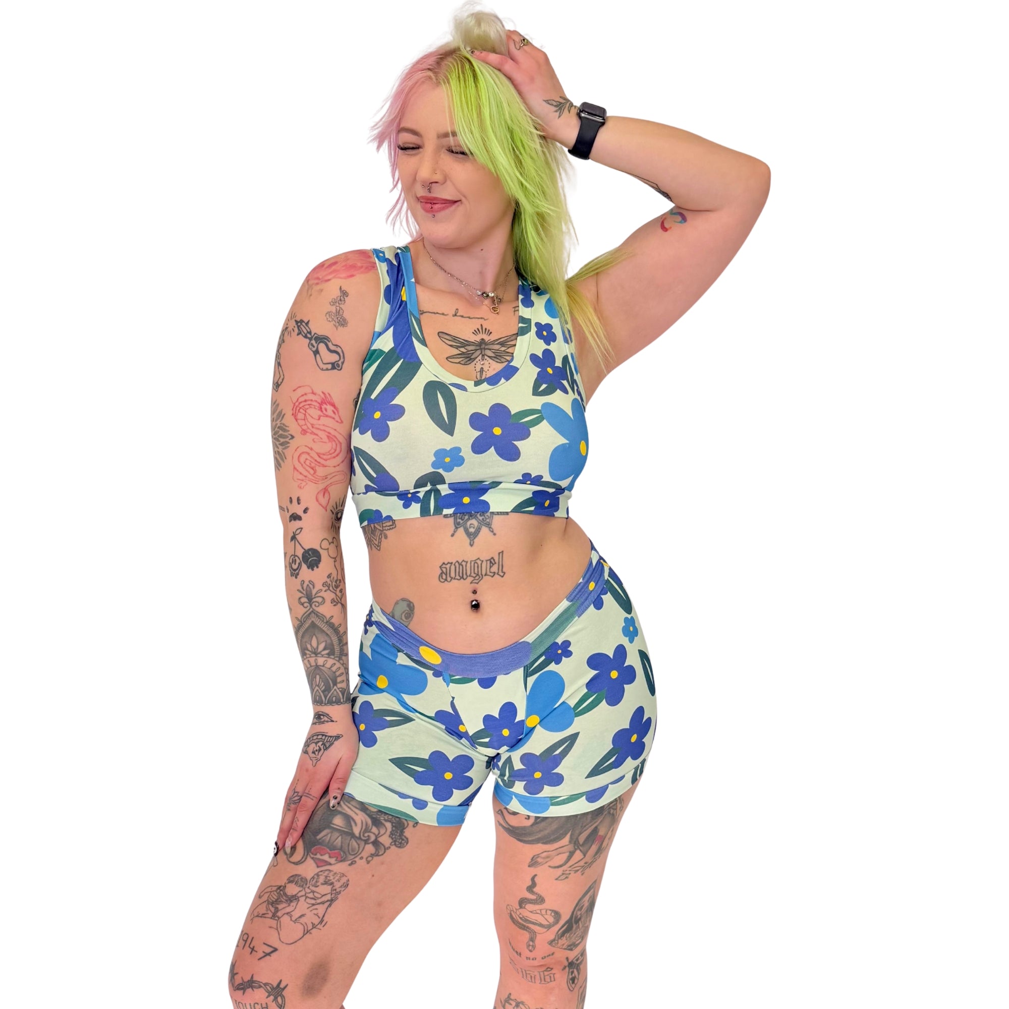 DBD Comfort Bralette |Retro Bloom Floral Pop | Organic Cotton
