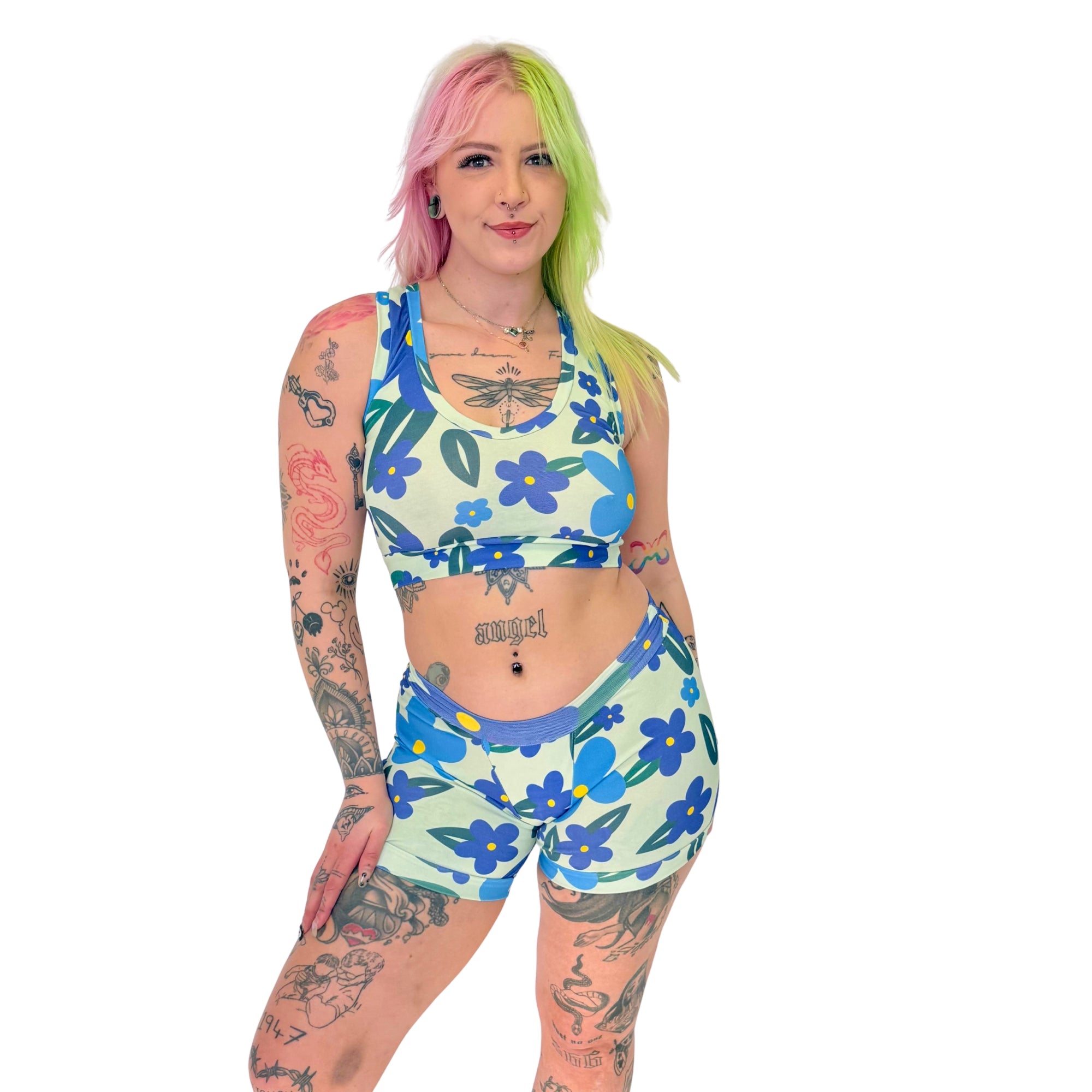 DBD Comfort Bralette |Retro Bloom Floral Pop | Organic Cotton