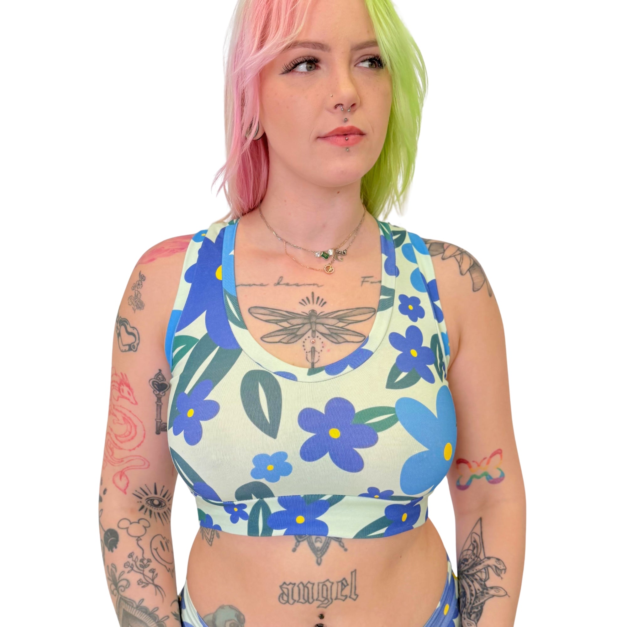 DBD Comfort Bralette |Retro Bloom Floral Pop | Organic Cotton