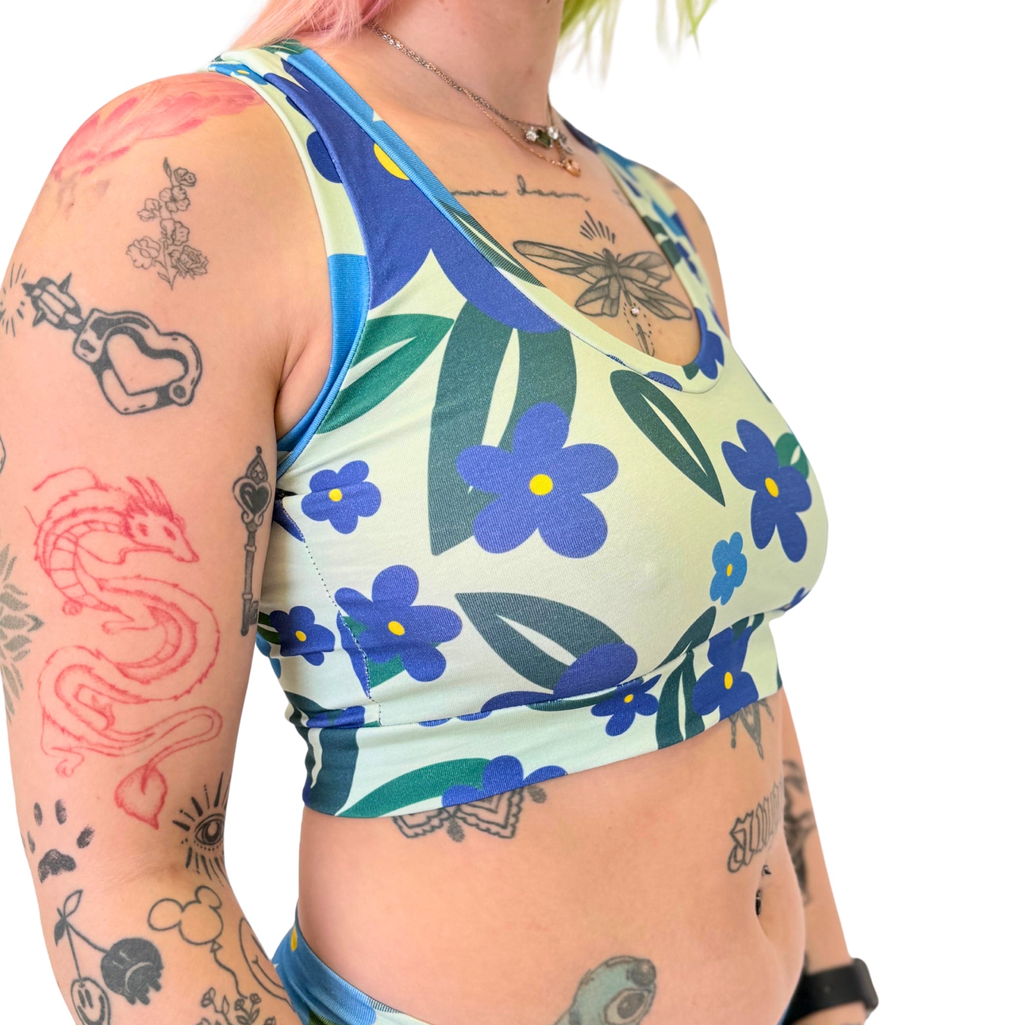 DBD Comfort Bralette |Retro Bloom Floral Pop | Organic Cotton
