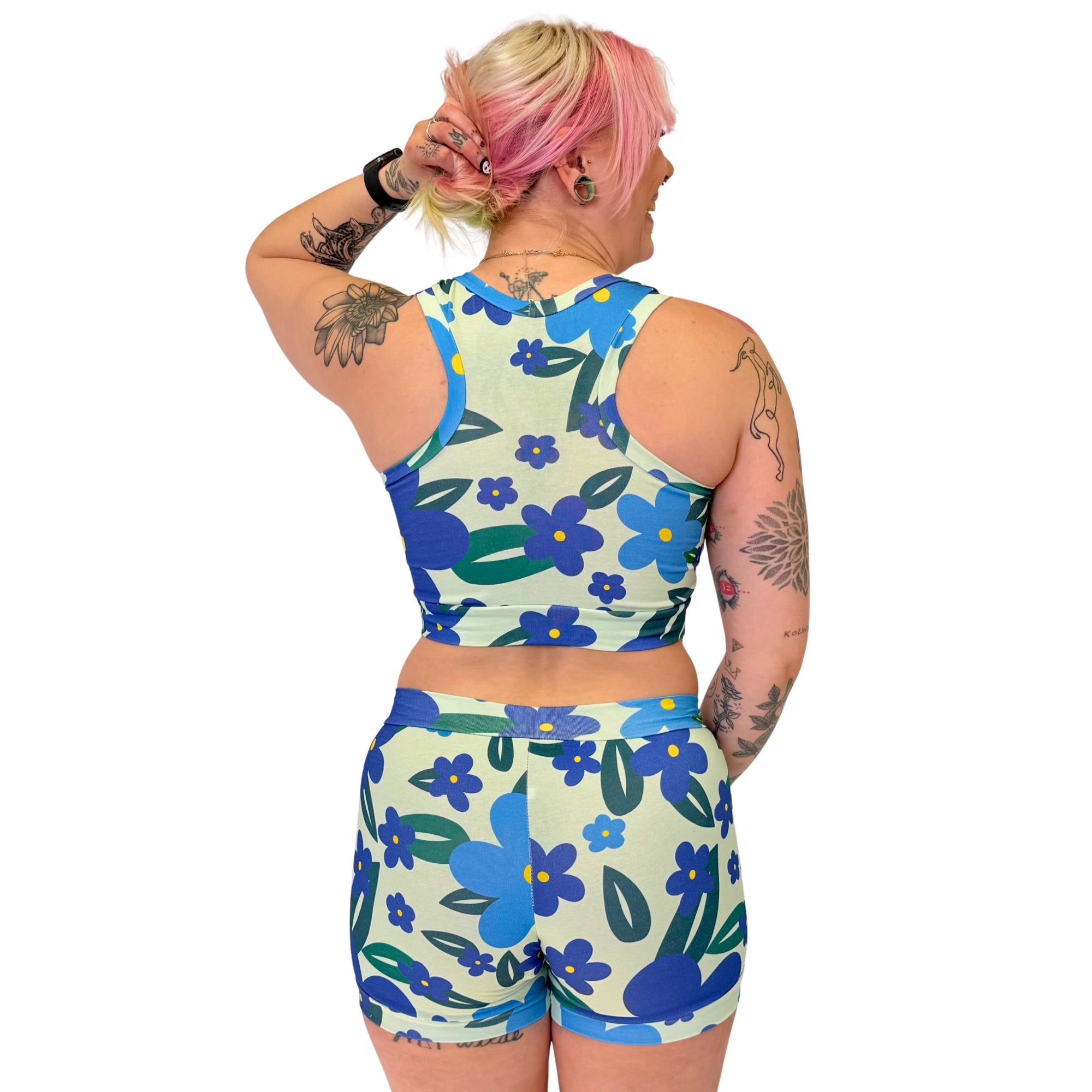 DBD Comfort Bralette |Retro Bloom Floral Pop | Organic Cotton