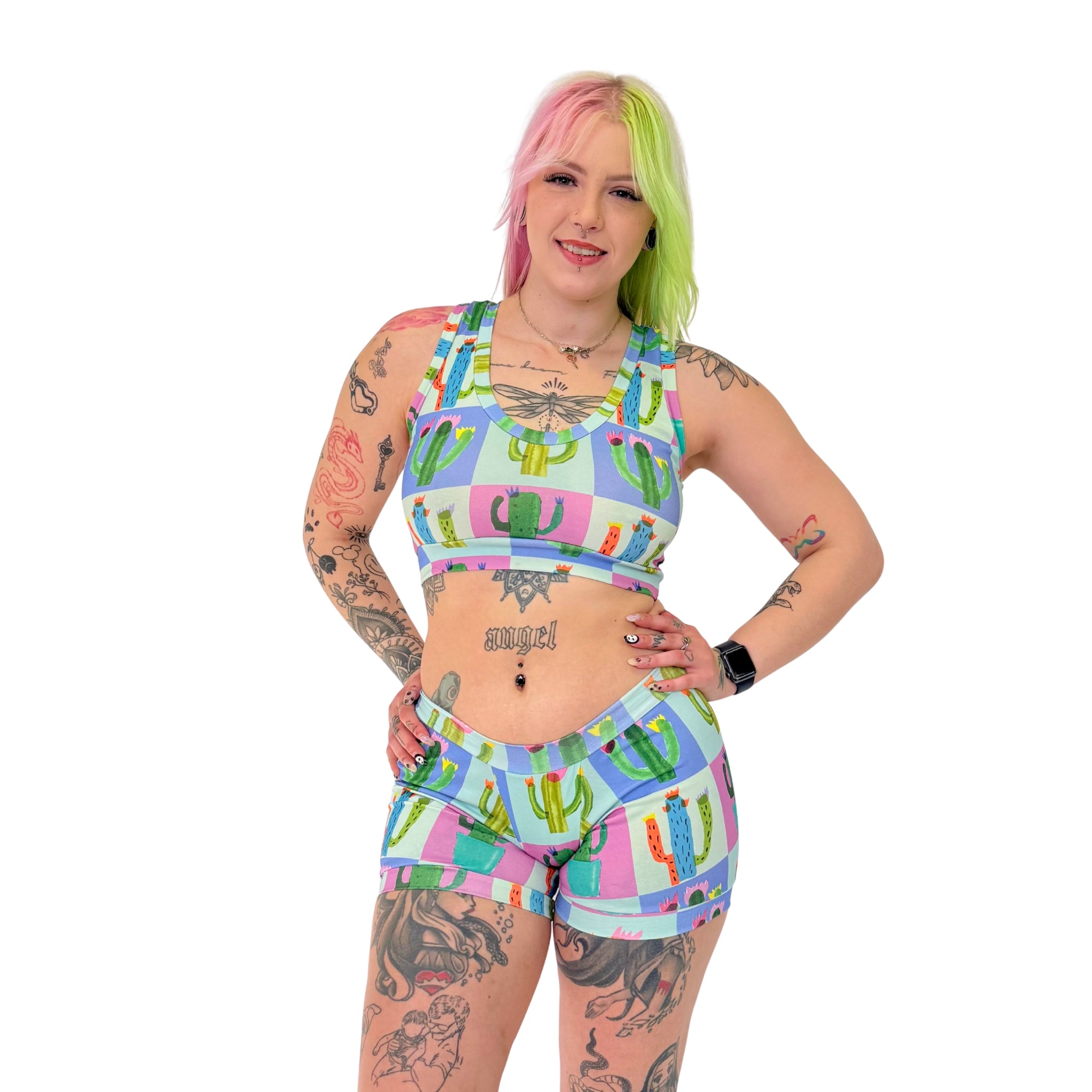 DBD Comfort Bralette | Patchwork Cactus | Organic Cotton