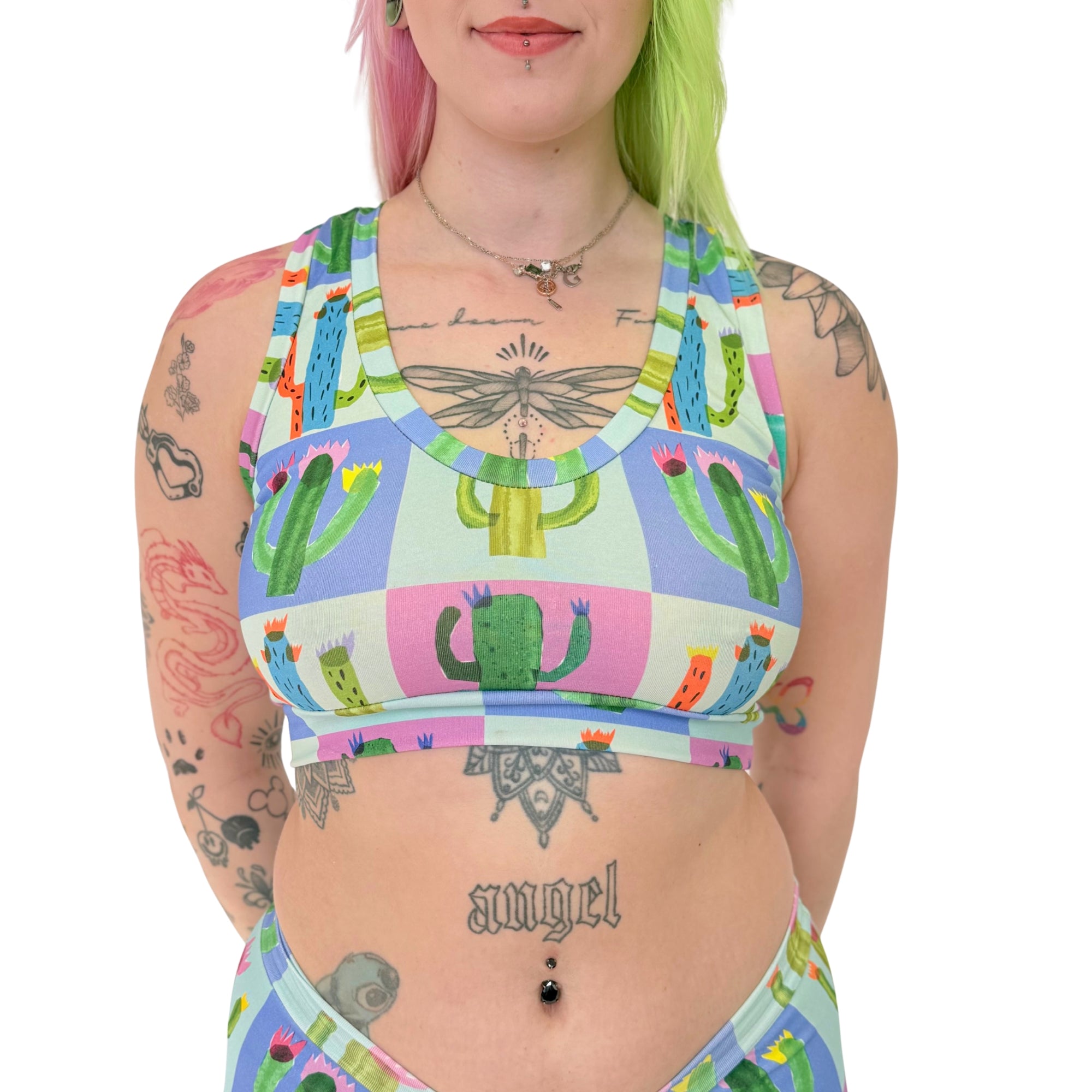 DBD Comfort Bralette | Patchwork Cactus | Organic Cotton