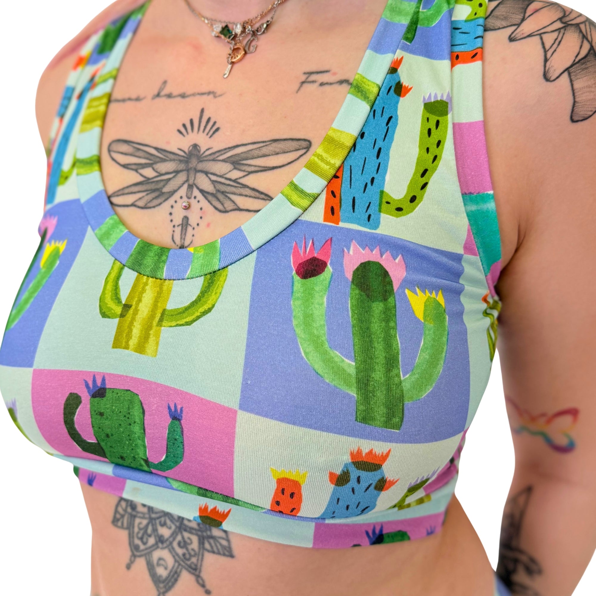 DBD Comfort Bralette | Patchwork Cactus | Organic Cotton