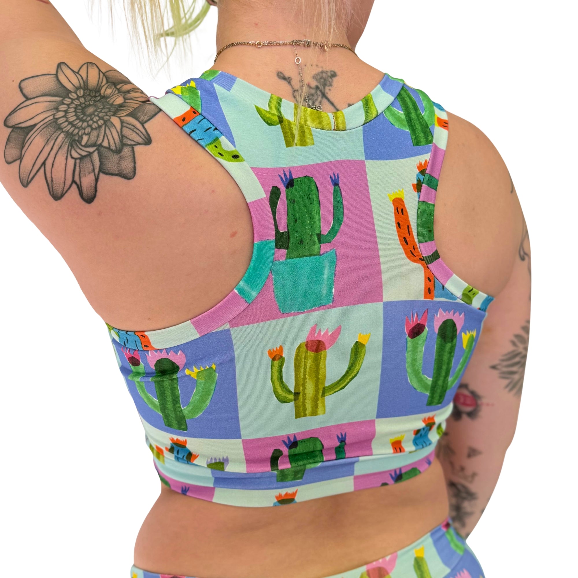 DBD Comfort Bralette | Patchwork Cactus | Organic Cotton
