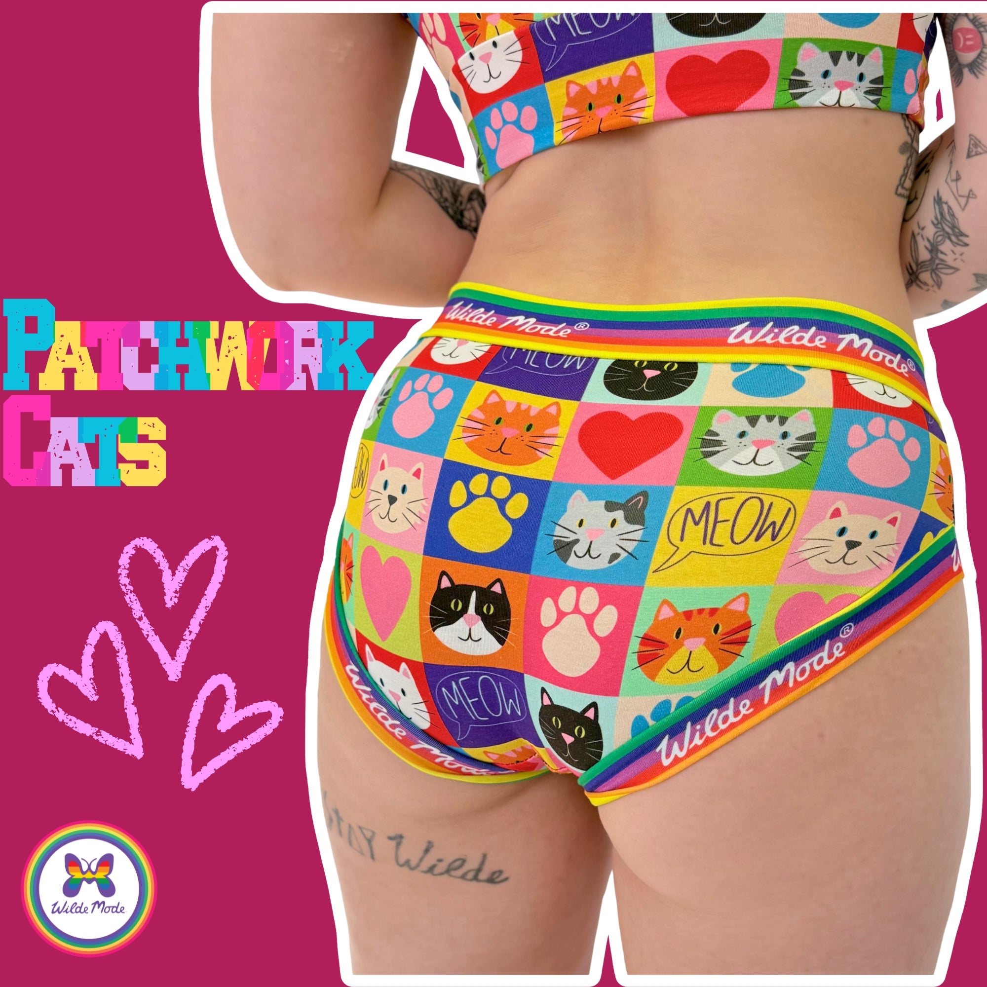 Brief | Wilde Mode Patchwork Cats | Organic Cotton