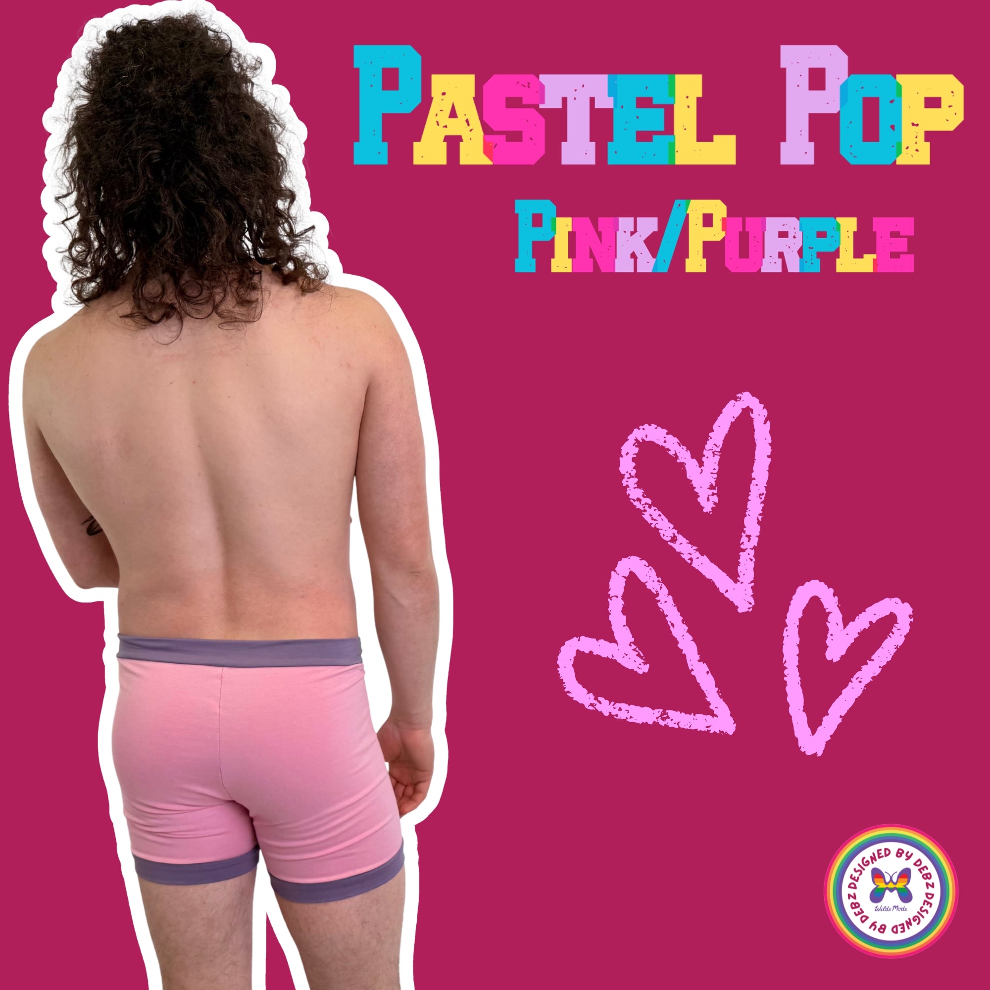 Comfort Boxers | Pastel Pop Pink/Purple | Organic Cotton