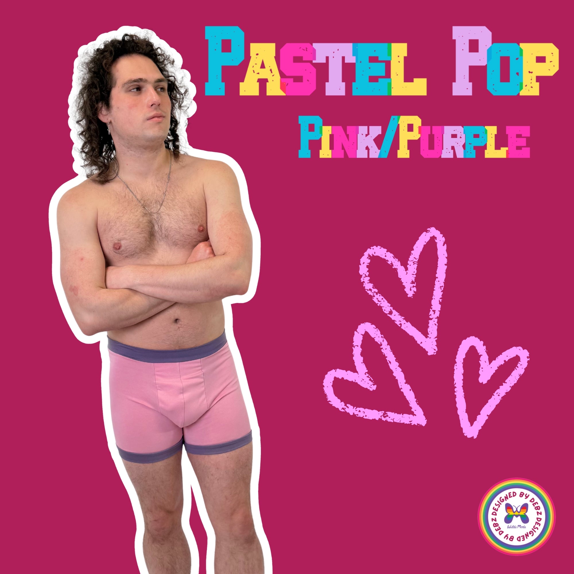 Comfort Boxers | Pastel Pop Pink/Purple | Organic Cotton