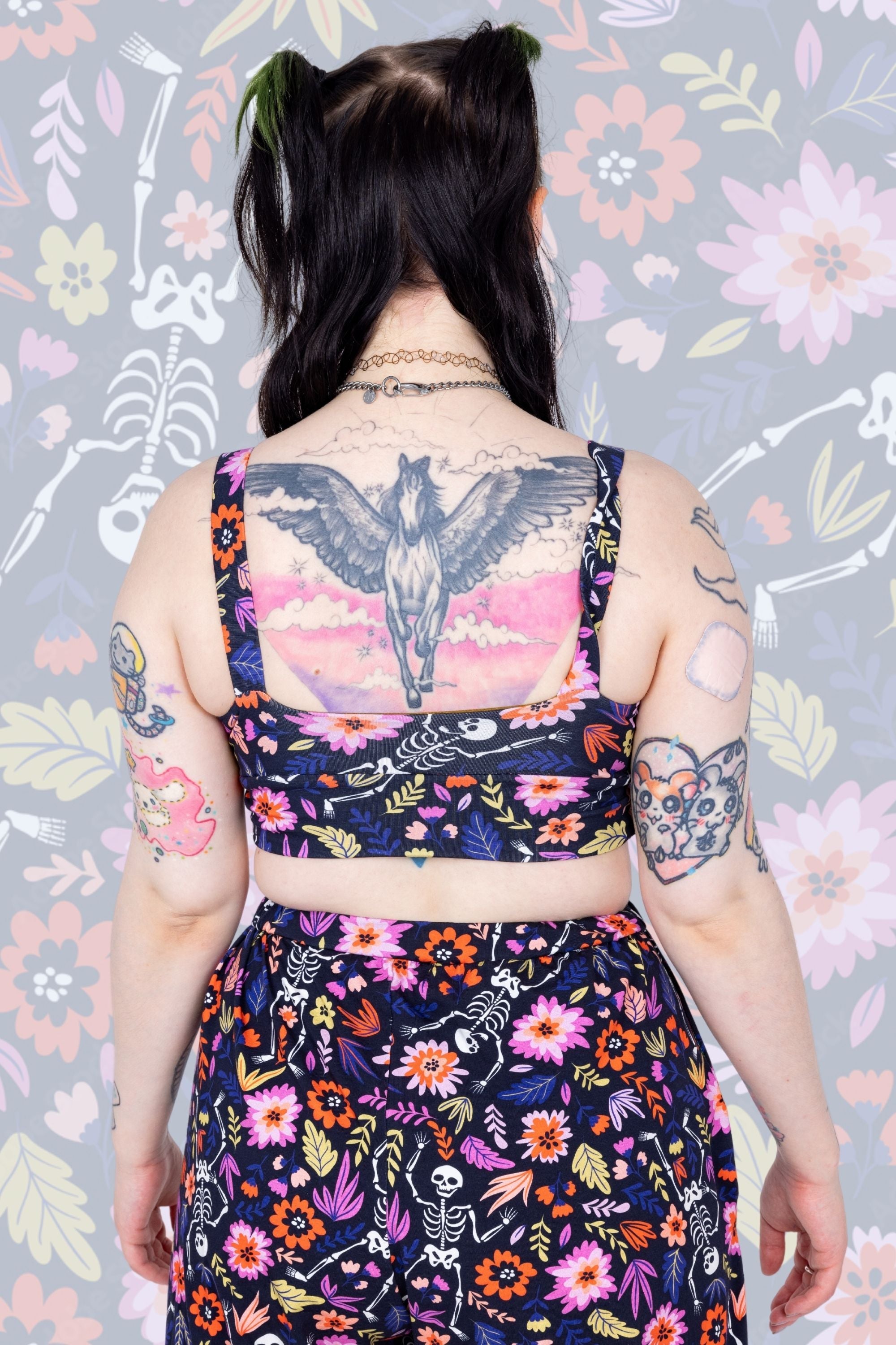 Comfort Bra | Dancing Skeletons Print | Organic Cotton