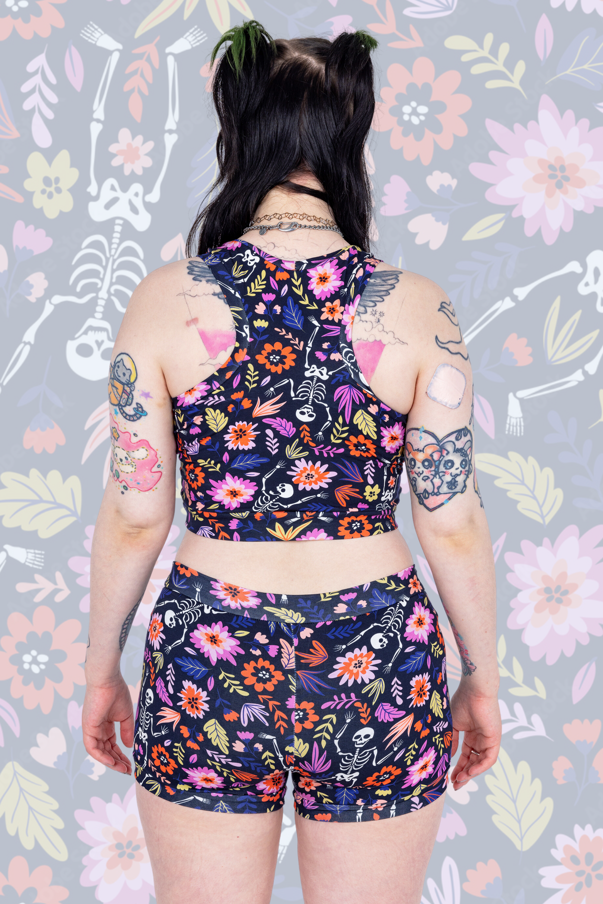 Comfort Bralette | Dancing Skeleton Print | Organic Cotton