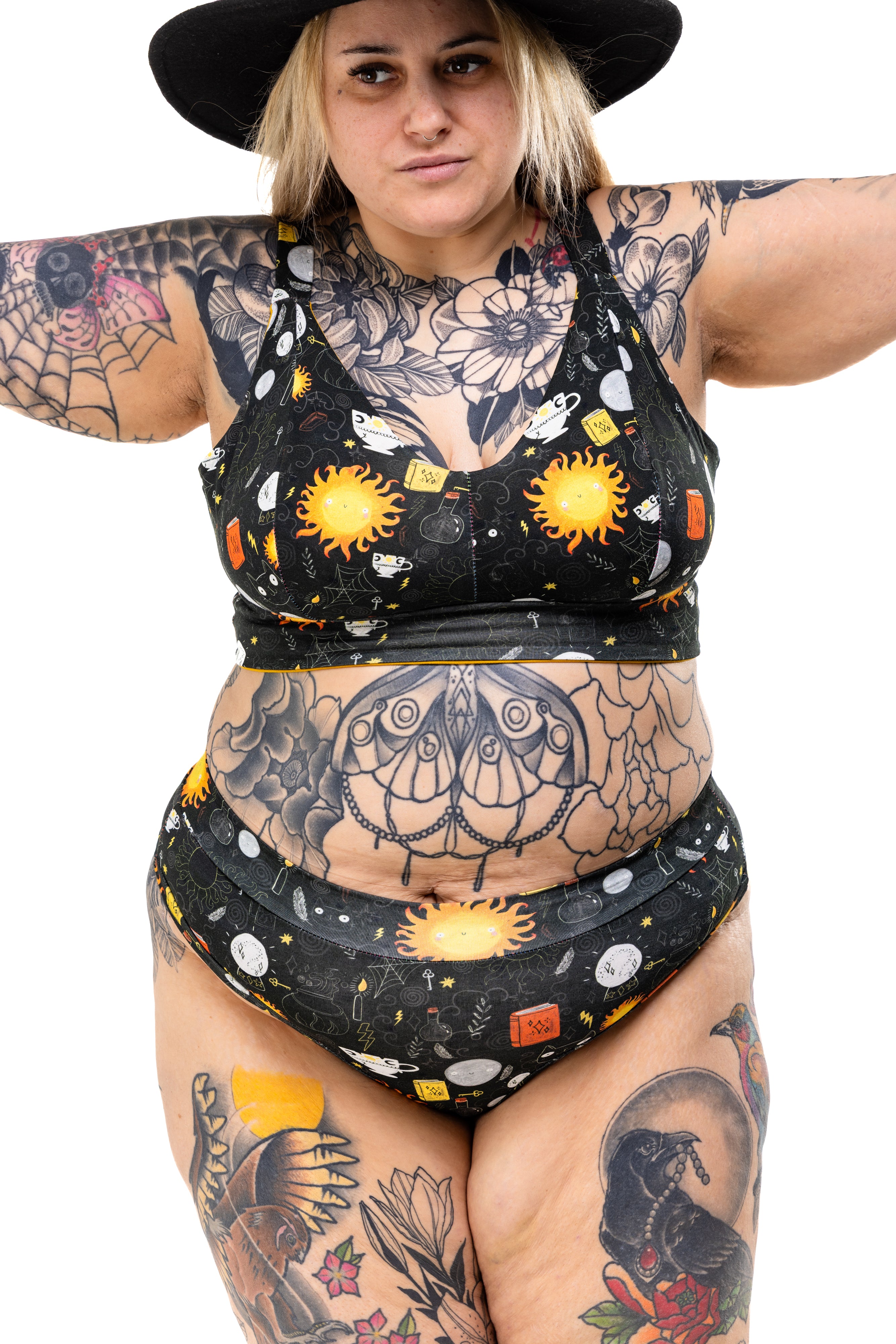 Comfort Bra | Wilde Mode X Katie Abey Solar WItch Print | Organic Cotton