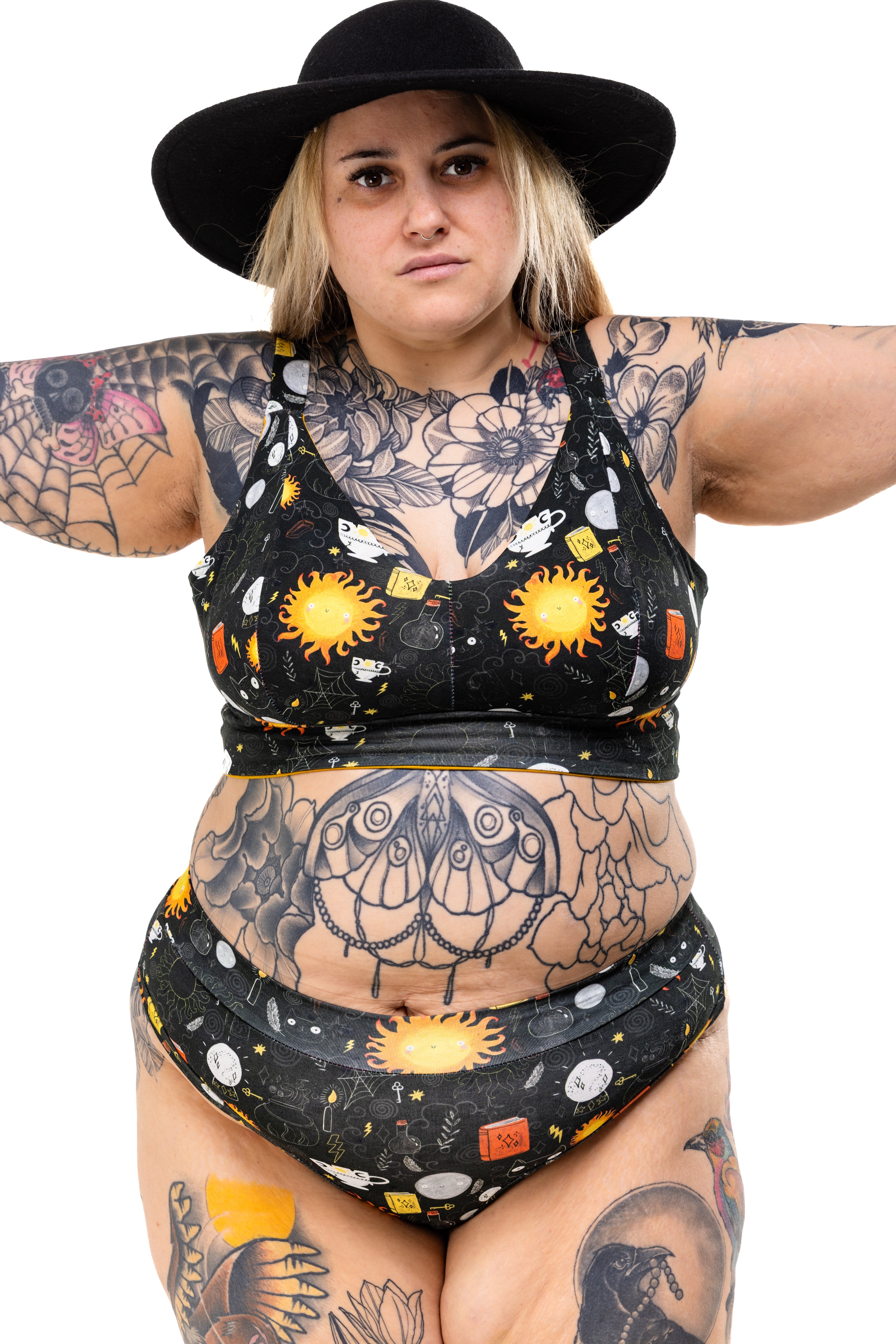 Comfort Bra | Wilde Mode X Katie Abey Solar WItch Print | Organic Cotton