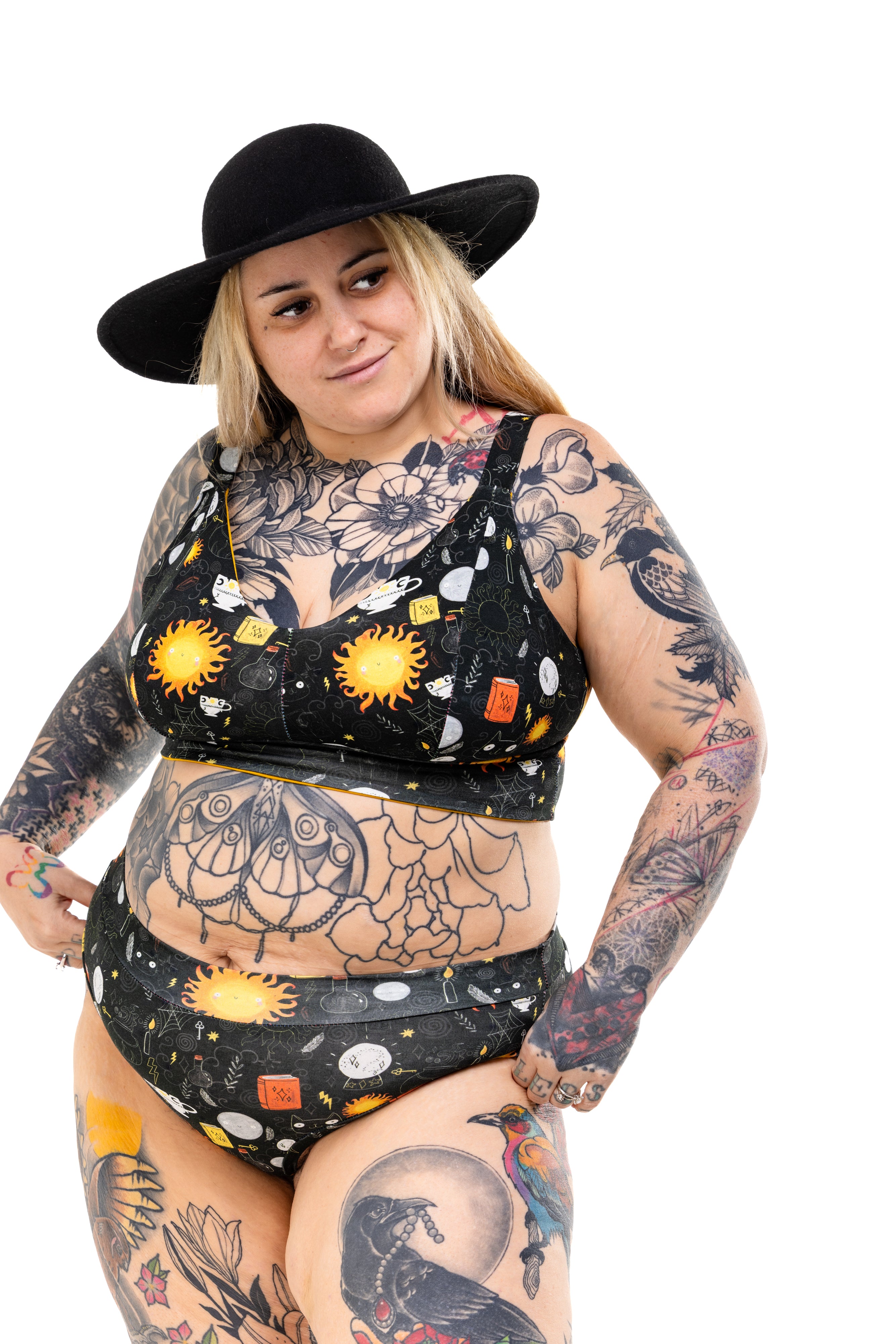 Comfort Bra | Wilde Mode X Katie Abey Solar WItch Print | Organic Cotton