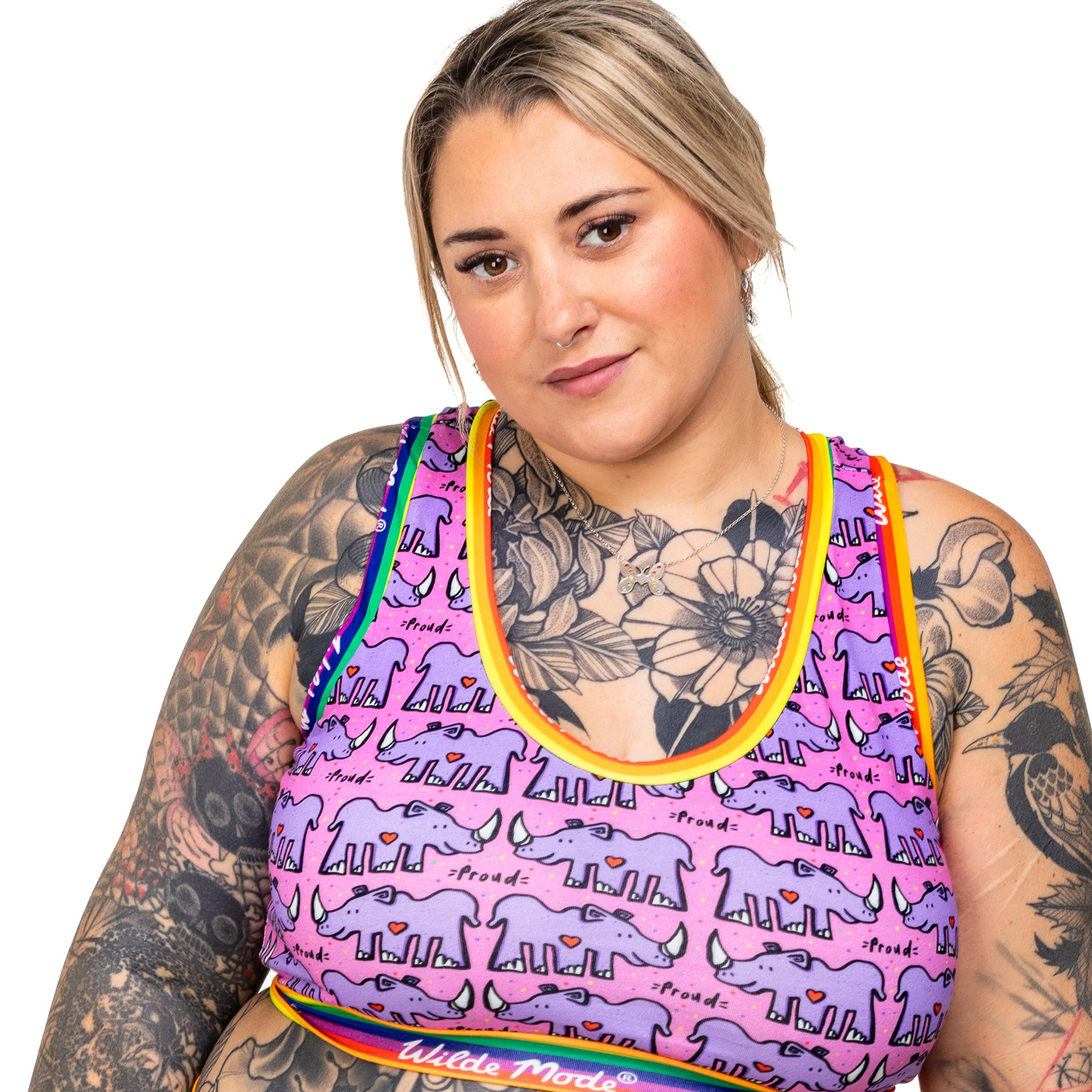 Comfort Bralette | Wilde Mode Pride Rhino | Organic Cotton