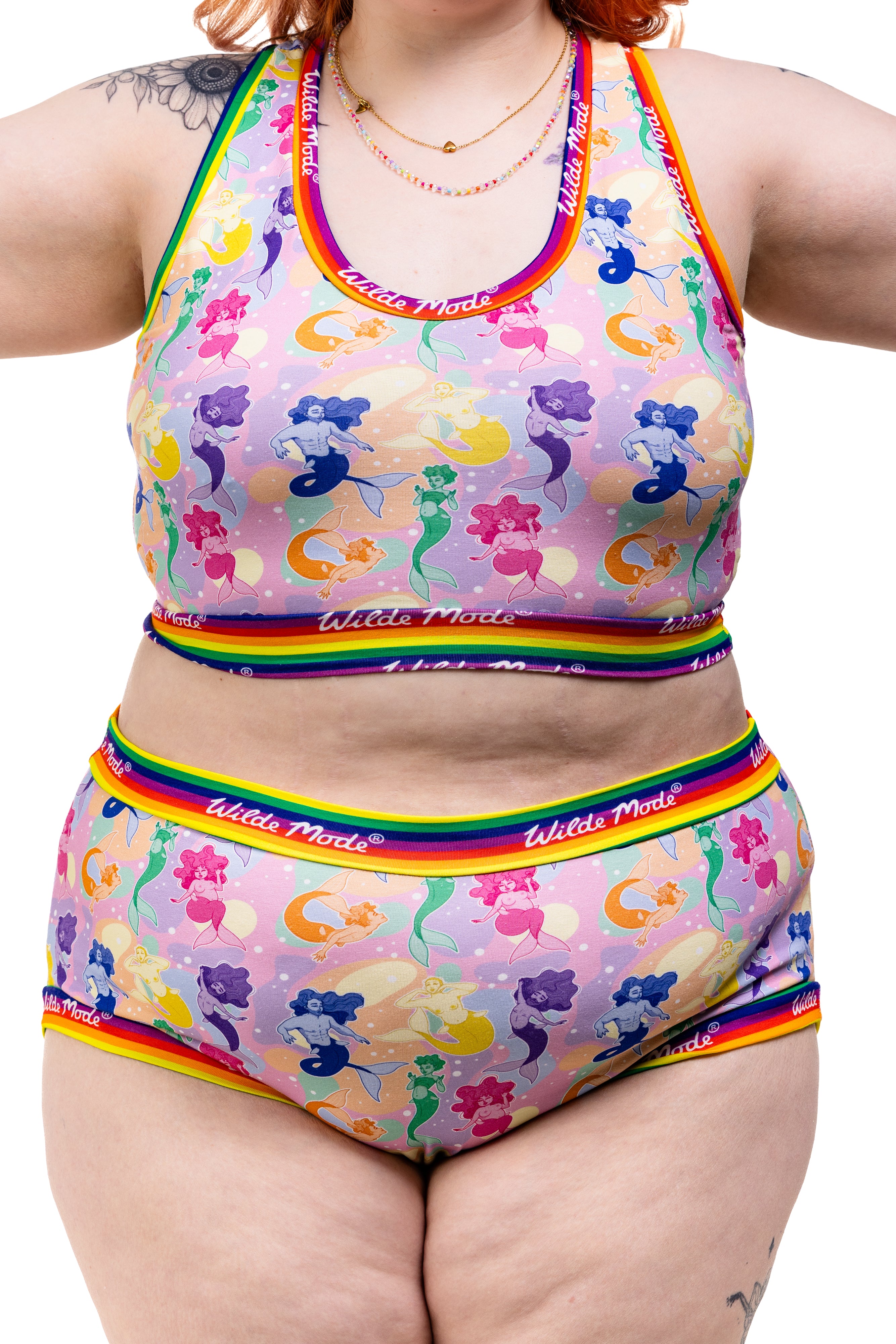 Comfort Bralette | Wilde Mode Pride Merfolk | Organic Cotton