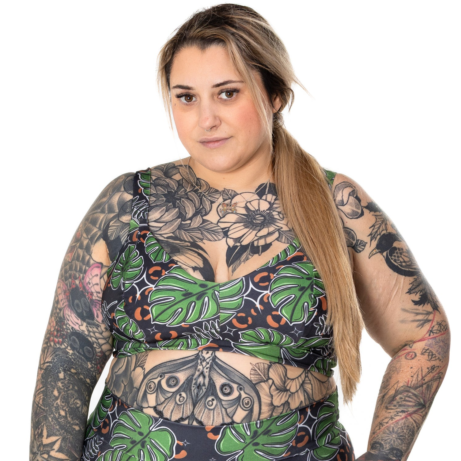 Swim Comfort Bra | Monstera Plant Print | UK Made