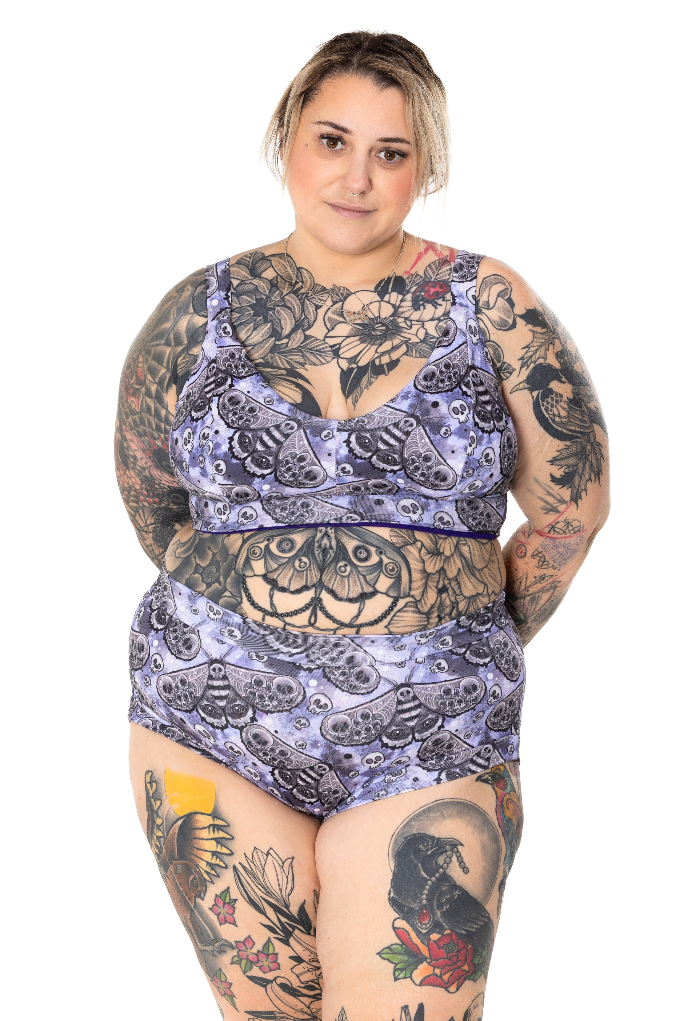 Brief | Lilac Goth Moth Print | Organic Cotton