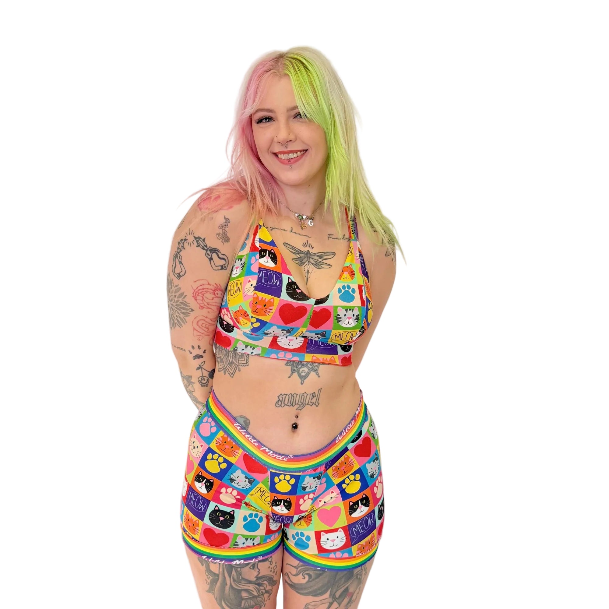 Comfort Bra | Wilde Mode Patchwork Cats | Organic Cotton