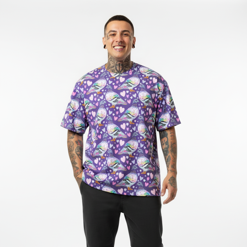 Oversized t-shirt | For the Love Of Pigeons | Cotton
