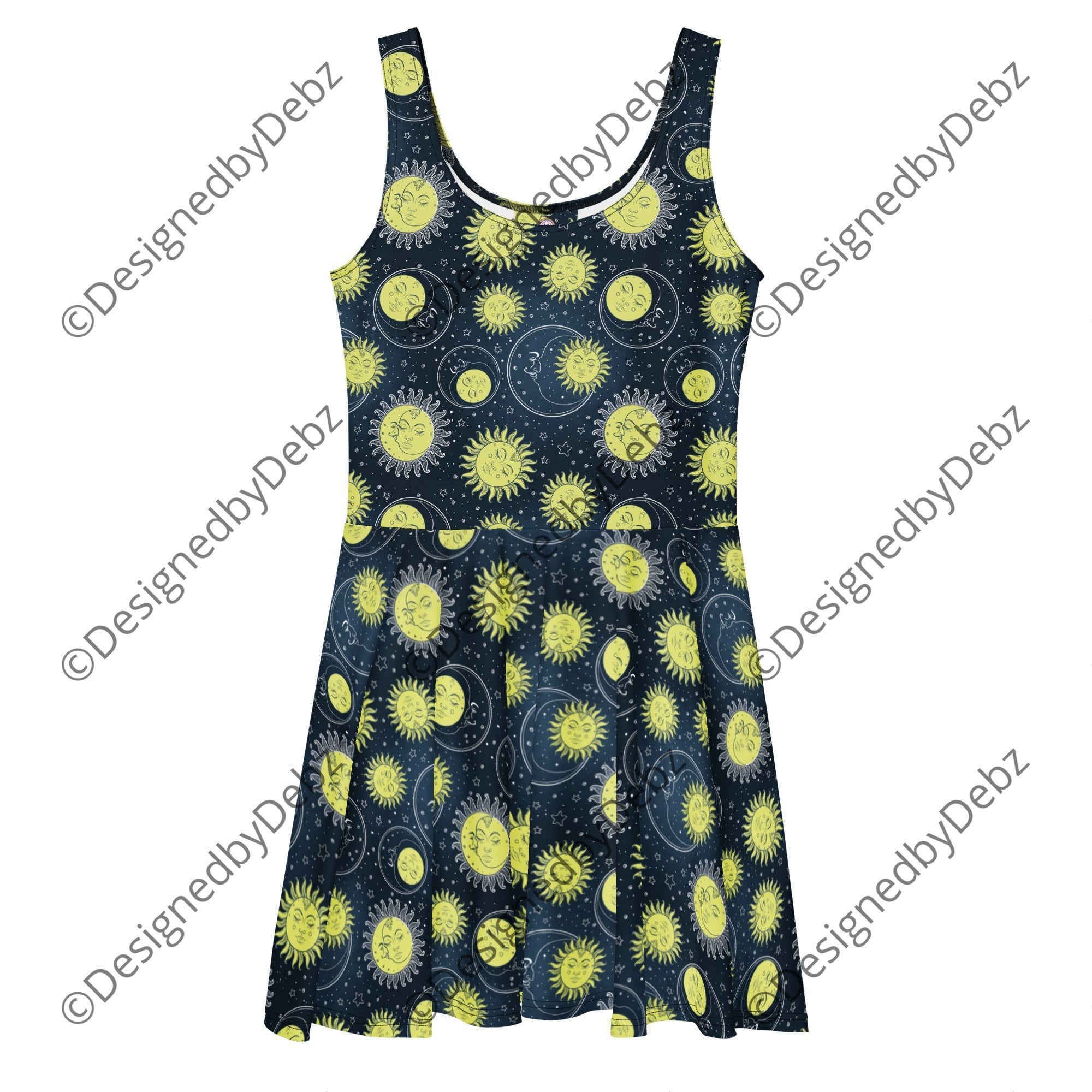 skater dress 90s 90's Retro Style Stars and Moons Overlock seams Color:Light Lavender live Tiffany Long Plus-Size Beaded
