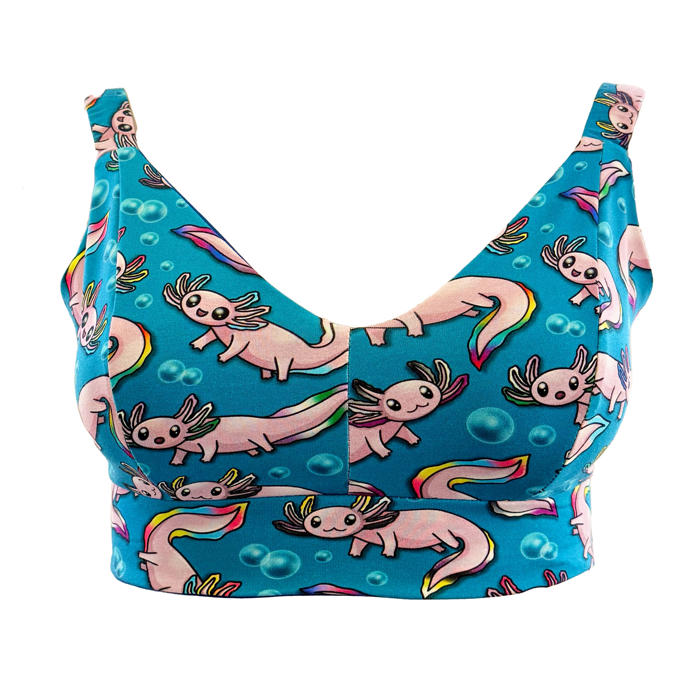 Comfort Bra | Wilde Mode Pride Axolotls | Organic Cotton