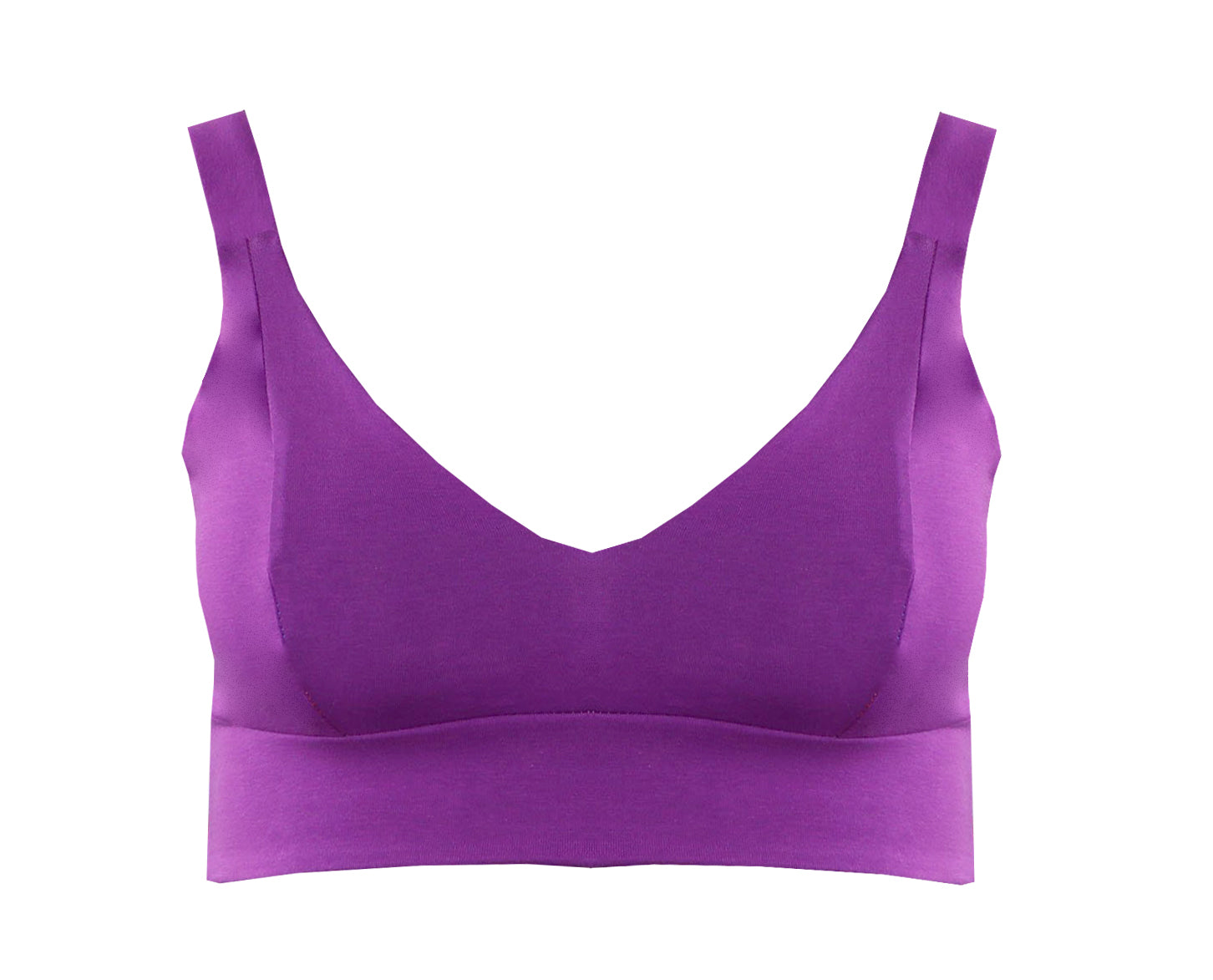 Purple Organic Cotton Bra | Handmade Non-Wired Bra | Sizes 24-60" Back, A-O Cup | Made in the UK by Designed by Debz