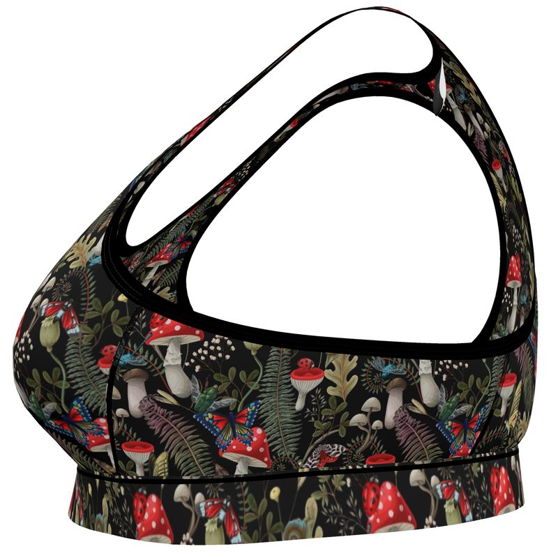 Sports Bralette | Mushrooms and Butterflies
