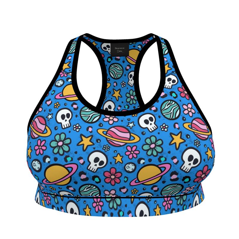 Sports Bra | Skulls and Planets