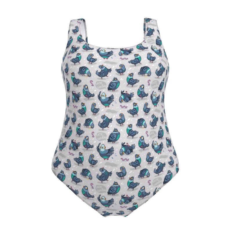 Designer Swimsuit | Summer Pigeons | UK Handmade