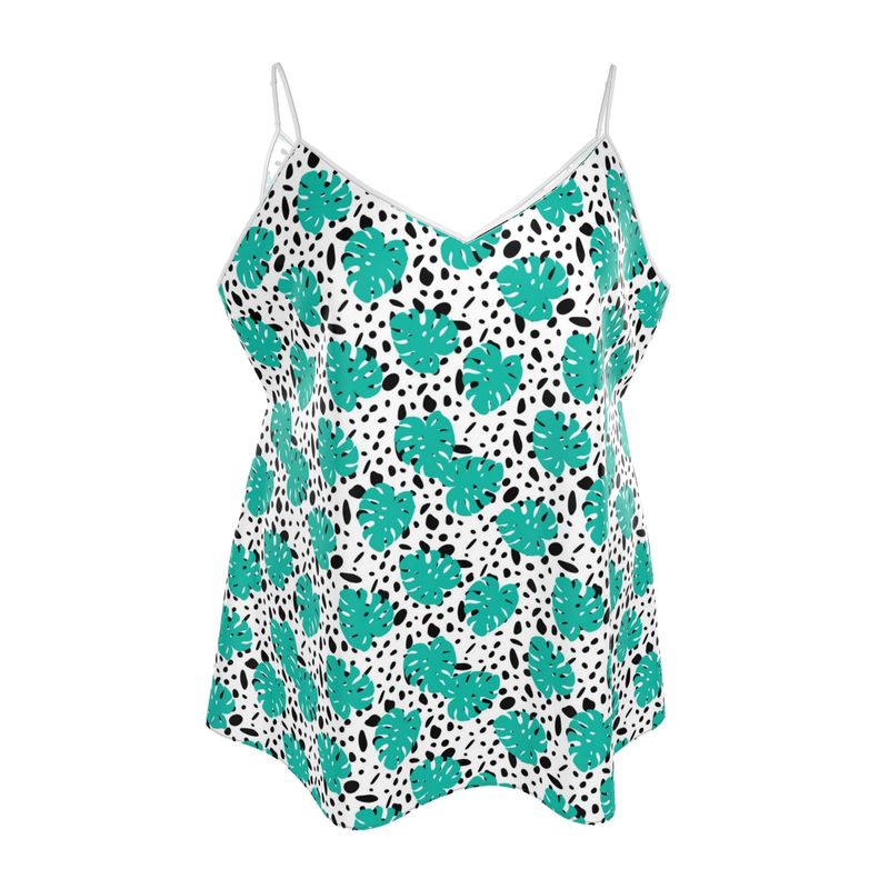 Mini Slip Dress | Leopard Print Monstera Leaf  | UK MADE