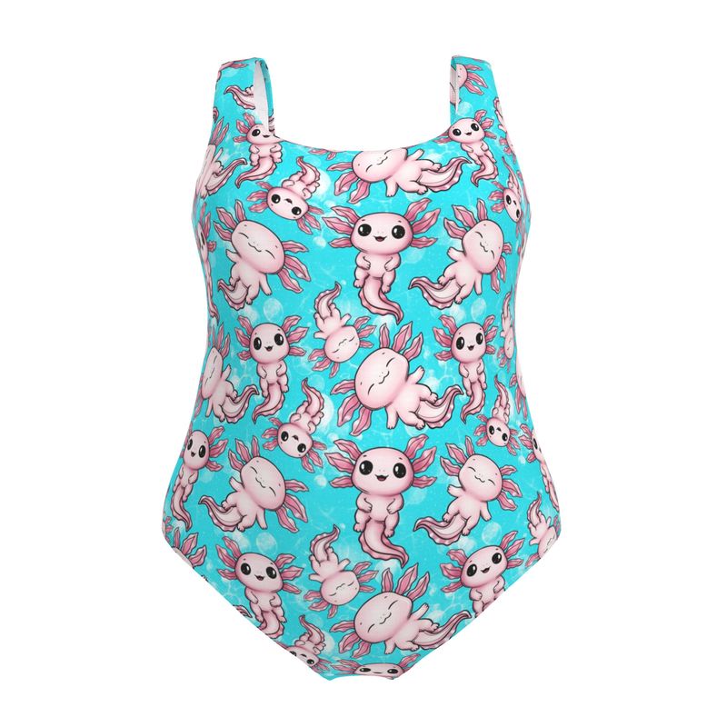 Designer Swimsuit | Summer Axolotls | UK Handmade
