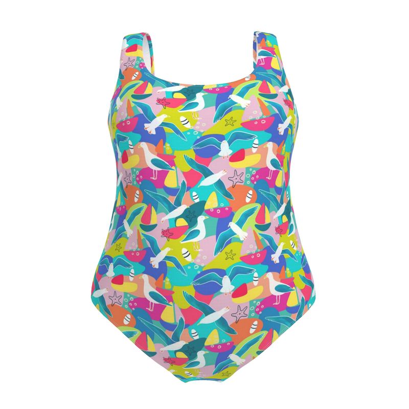 Designer Swimsuit | Summer Seagulls | UK Made
