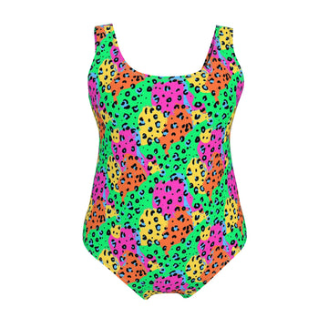Designer Swimsuit | Neon Swim Safe Leopard Print | UK Handmade