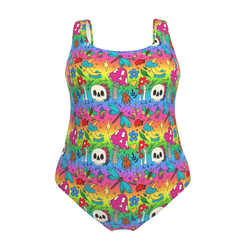 Designer Swimsuit | Bright Spring Gothic | UK Made