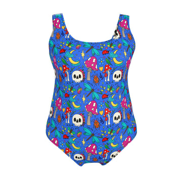 Designer Swimsuit | Summerween Blue | UK Made