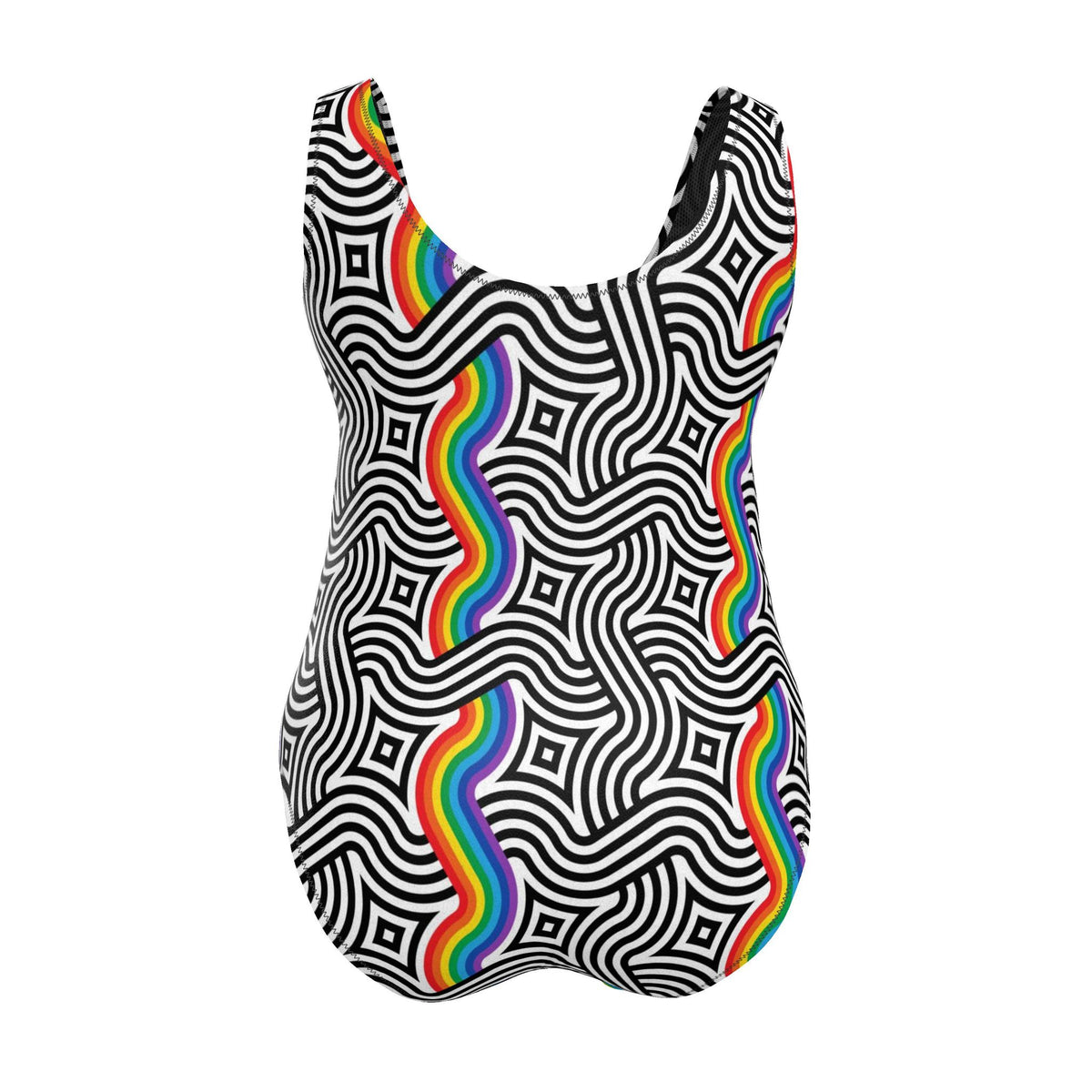 Handmade Swimsuit | Full coverage | Abstract Rainbow | UK Made