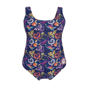 Handmade Swimsuit | Full coverage | Pride Dragons | UK Made