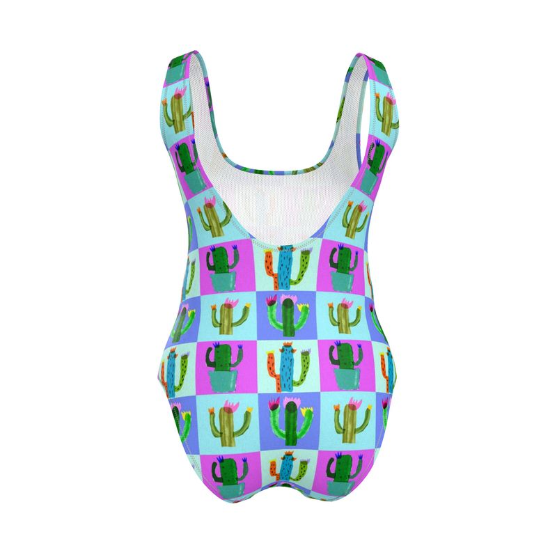 Handmade UK Swimsuit | Sizes 2XS to 7XL | Pop Art Cactus