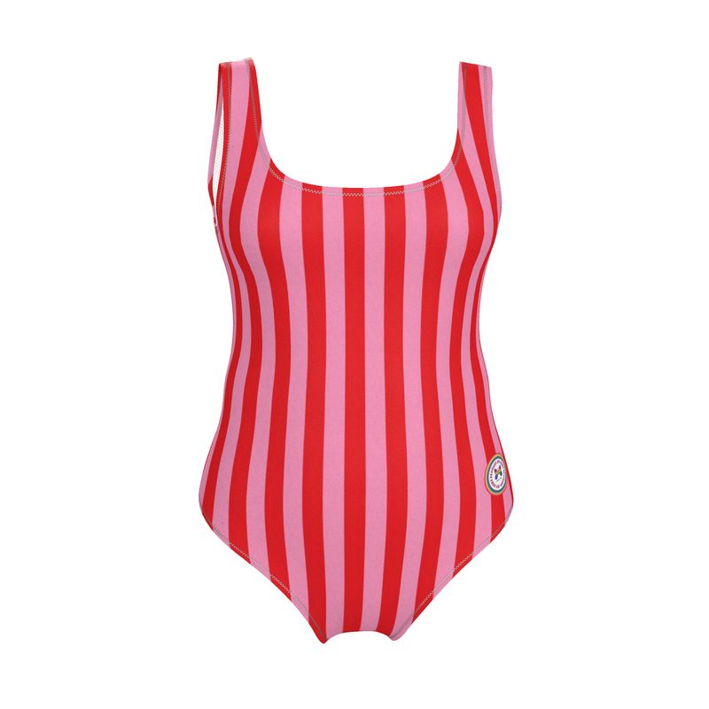 Handmade UK Swimsuit | Sizes 2XS to 7XL | Pink and Red stripes