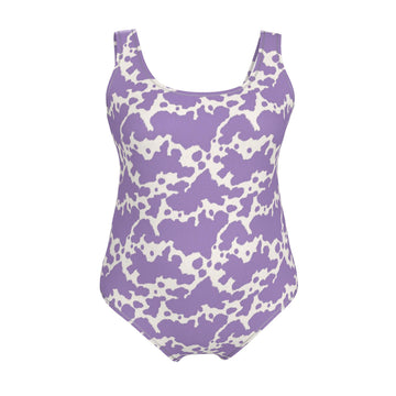 Swimsuit | Lilac Cow Print | UK Made | 2XS - 7XL