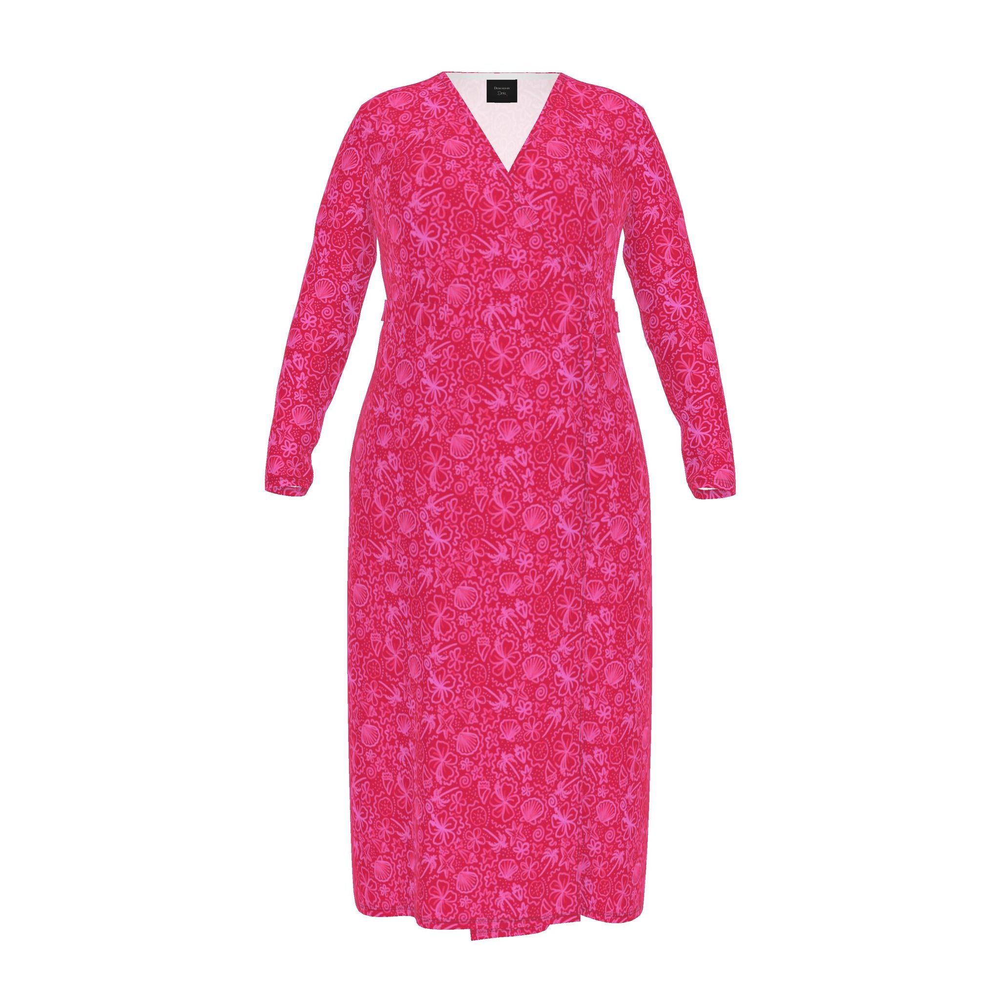 Handmade to Order in the UK | Wrap Dress | Summer Seashells Print