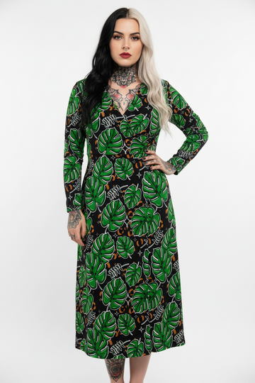 Monstera Plants | Wrap Dress | Made to Order